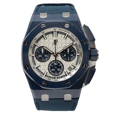 Royal Oak Offshore Chrono Silver Dial Blue Ce...