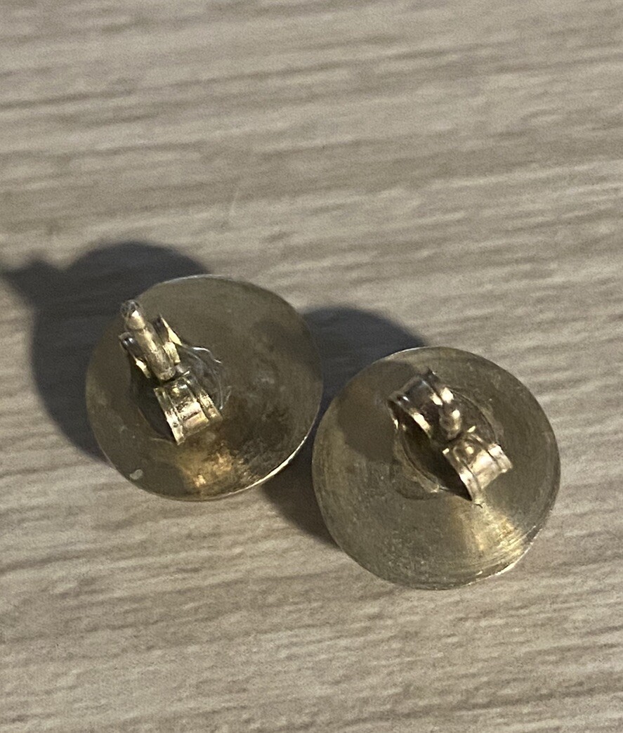 Earrings Sterling Silver Button Posts Pierced Sou… - image 7