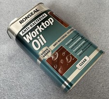 RONSEAL Clear Worktop Oil Anti Bacterial - 1000ml = 1 Litre - GENUINE SEALED TIN