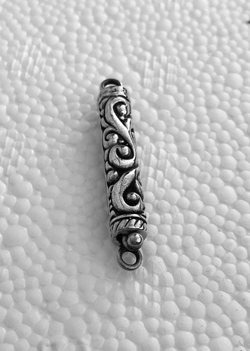 Swirl Scroll Bar Shaped .925 Sterling Silver 1 Loop Box Clasp - Picture 2 of 3