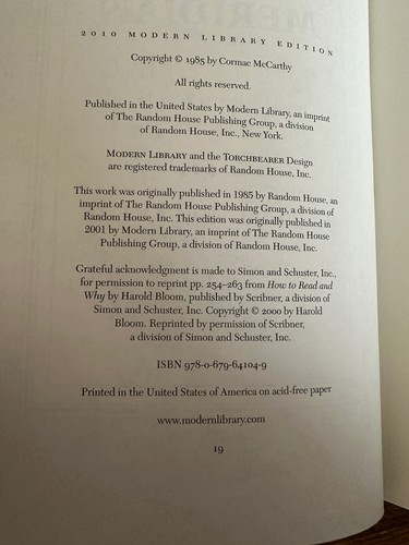 Blood Meridian - Cormac McCarthy - US hardback edition 2000 - Picture 7 of 14