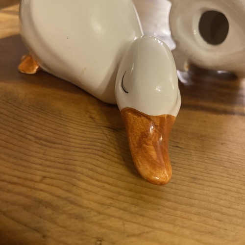Vintage Keramik Enten Figuren weiß schlafen sehr süß 2er Set AUSZEICHNETER ZUSTAND - Bild 4 von 6