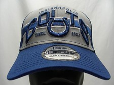 INDIANAPOLIS COLTS - NFL - NEW ERA 39THIRTY - S/M SIZE STRETCH FIT BALL CAP HAT 
