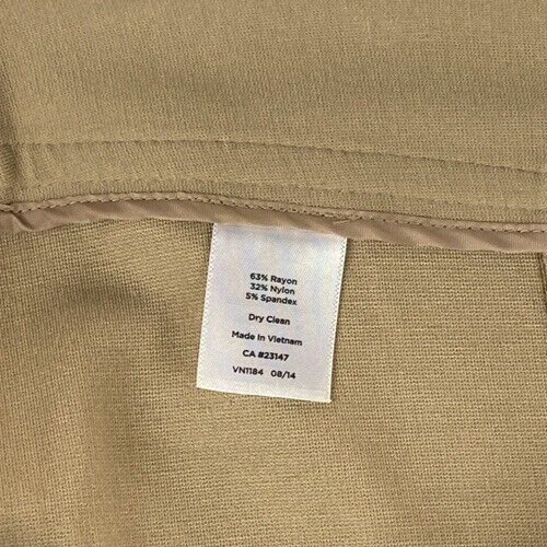Talbots Pants Womens 2 Tan Rayon/Nylon/Spandex Signature Line Flat Front Work - Picture 11 of 11