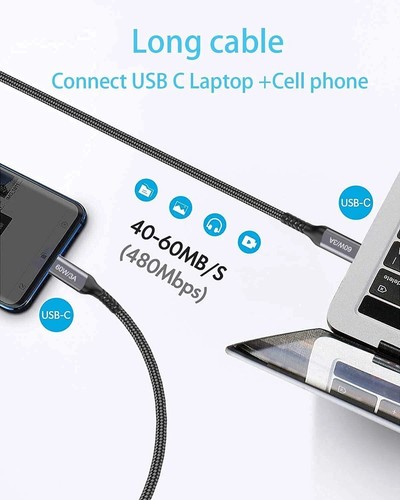 USB-C to USB-C Cable 15FT 2PACK 60W Long CableFast Charging Cord for iPhone 1... - Picture 5 of 8