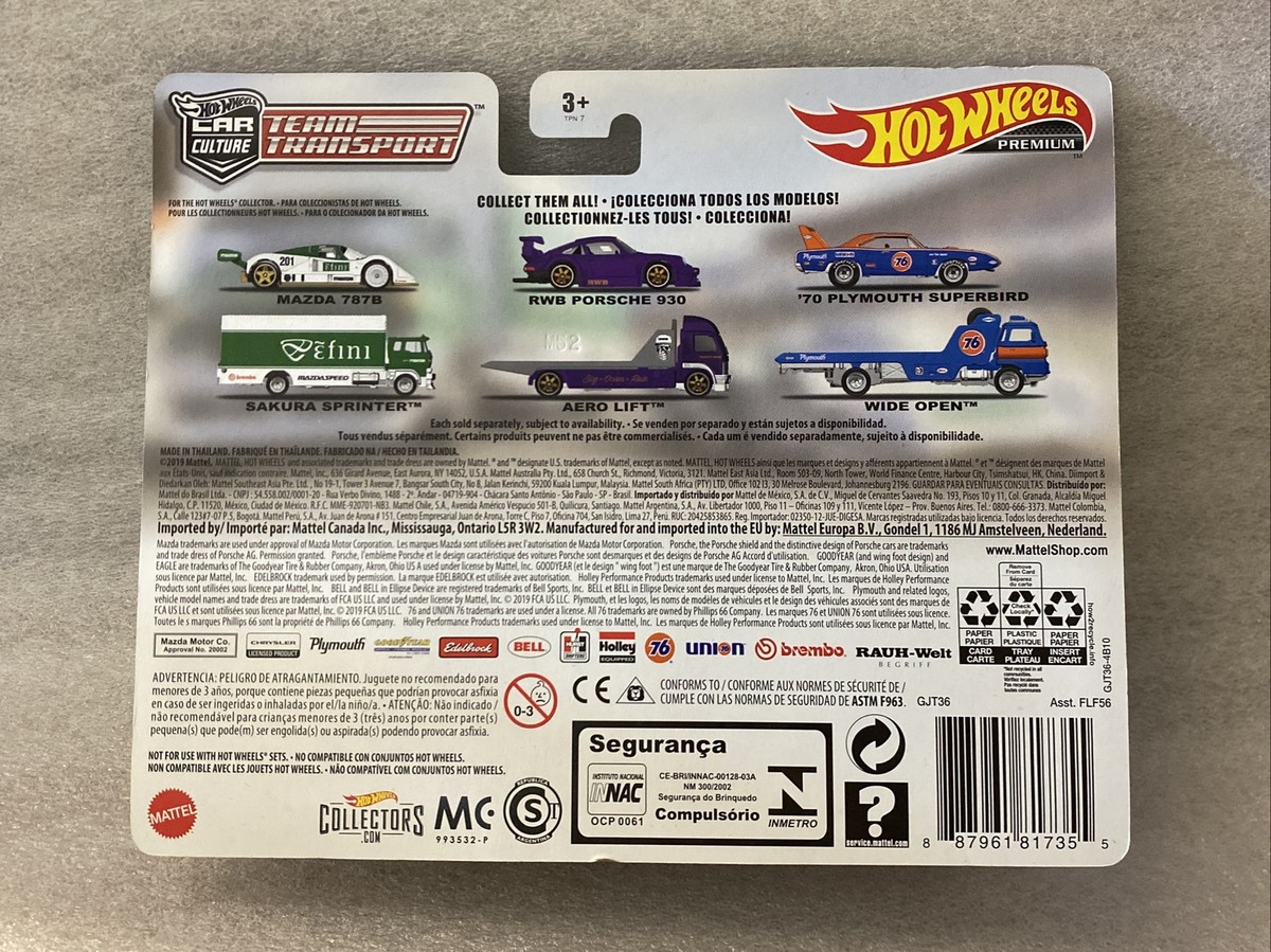 Hot Wheels Exclusives team transport Mazda 787B Sakura Sprinter