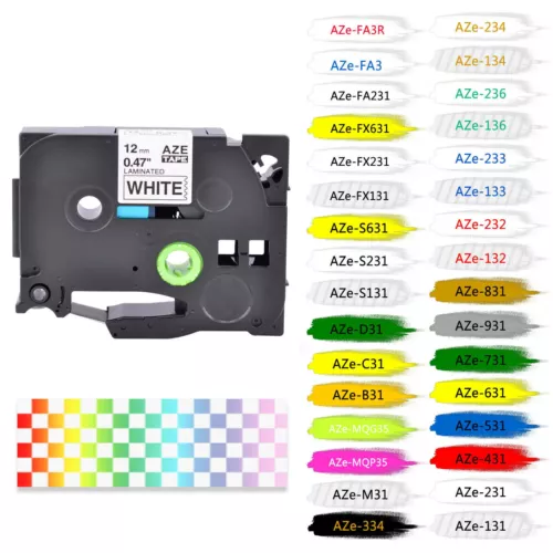 Compatible with Brother TZ TZe Rubans encreurs pour étiqueteuse P-Touch 6-36MM 