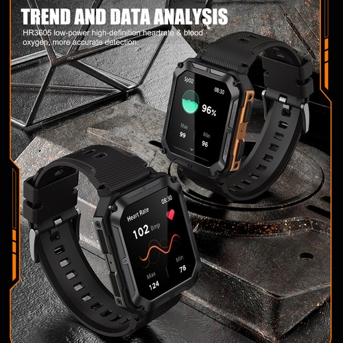 Herren Taktisch Militär Smartwatches Health Tracker Wasserdicht für iPhone/Android - Bild 10 von 16