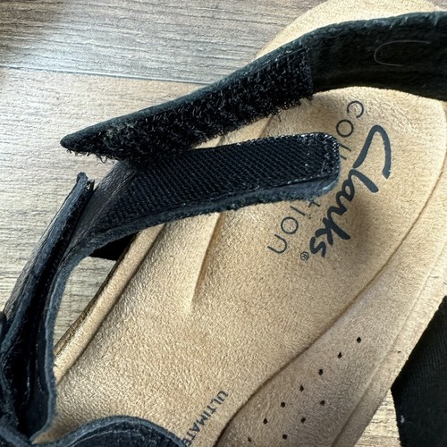 Clarks Damen-Sandalen verstellbar Knöchelriemen Brynn Step schwarz Leder Größe 8 M - Bild 8 von 8