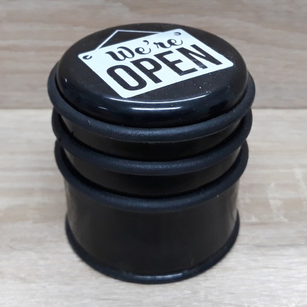 "TüRstopper Boden Schwarz \"Open\" TüR Stopper Rutschfest Schwer Hoch TüRhalter"-image