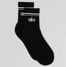 2 Pairs Alo Yoga Sock Sports Medium Long Pilates Fitness Sports Unisex Black
