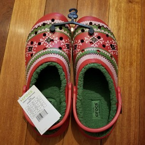 christmas fuzzy crocs