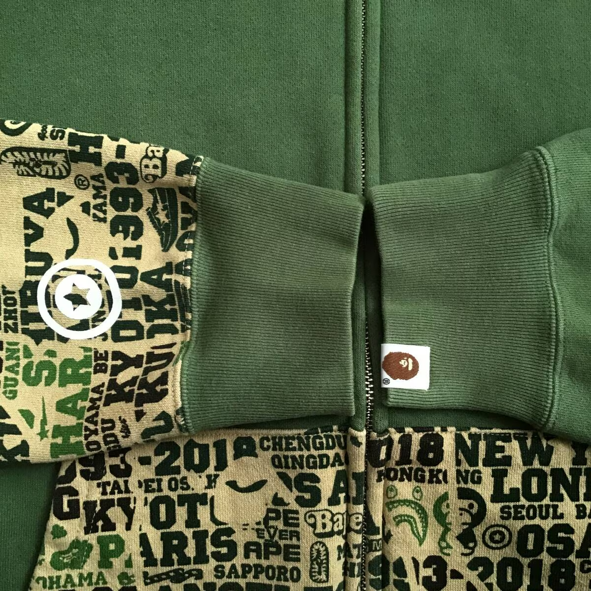 BAPE XXV CITIES CAMO Shark full zip hoodie Green A Bathing Ape 