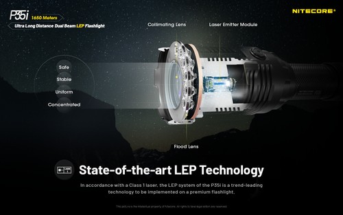 NiteCore P35i 3000 Lumens 1804 Yard USB-C Rechargeable LEP Flashlight Torch - Picture 3 of 12