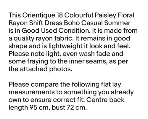 Orientique 18 Colourful Paisley Floral Rayon Shift Dress Boho Casual Summer - Picture 11 of 11