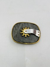 Vintage Brass Western Spur Belt Buckle w Spinning Spur
