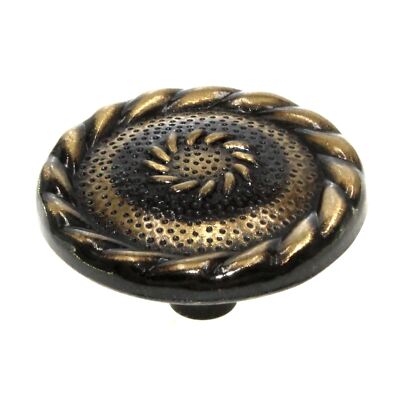 Hickory Hardware Cavalier Antique Brass Round 1 1/2'' Cabinet Knob P122-AB