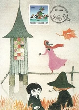 Moomin Characters Windy Day Helsinki Finland Mint Maxi Card FDC 1994