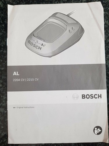 Instruction Manual for Bosch Charger. AL 2204CV / 2215CV