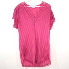Vintage Womens Jill Andrea New York Hot Pink Nightgown Medium Chemise Slip