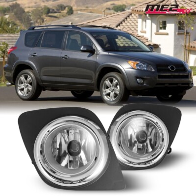 2009 2010 2011 2012 Fog Light PAIR For Toyota RAV4 Clear Bumper Lamps Switch Kit