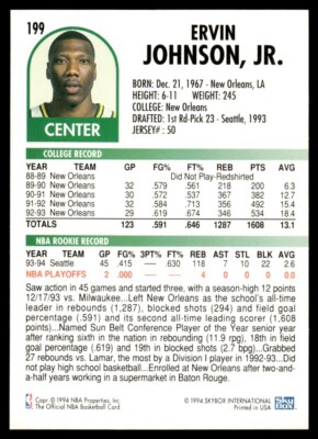1994-95 NBA Hoops #199 Ervin Johnson Seattle SuperSonics | eBay