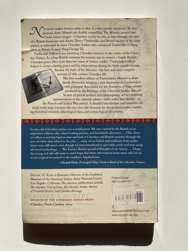 The Memoirs of Lt. Henry Timberlake | Duane H. King | Cherokee History Paperback - Picture 3 of 5