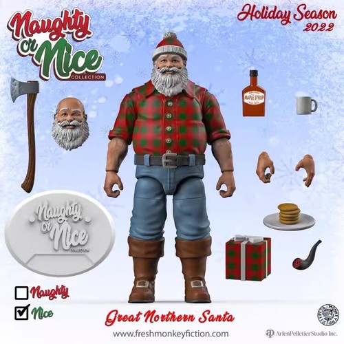 Fresh Monkey Holiday Season 2022 Barbarian Naughty Santa Claus Action Figure Toy - Picture 6 of 30