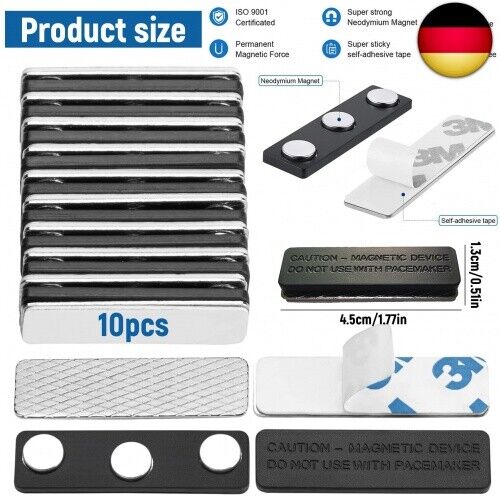 10 Stück Namensschilder Magnet, Namensschilder für Kleidung Magnet, Magnet N - Bild 3 von 7