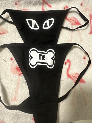 (2) Pair womans naughty sayings g-string underwear