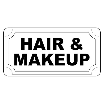 Hair &Makeup Black Retro Vintage Style Metal Sign - 8 In X 12 In With ...