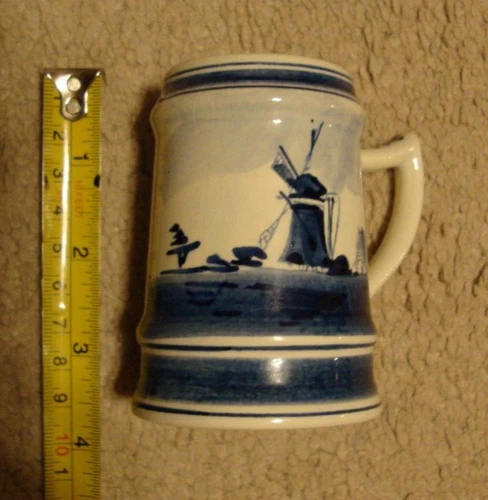 Vintage Delft Blauw Stein Mug Handpainted Made in Holland