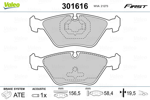 Kit plaquettes de frein VALEO 301616 performance haut de gamme VOLVO 850