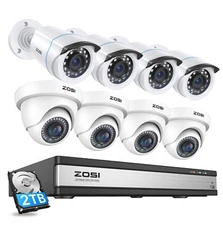 ZOSI H.265 16Channel 1080p Surveillance CCTV DVR Security Camera System 2TB