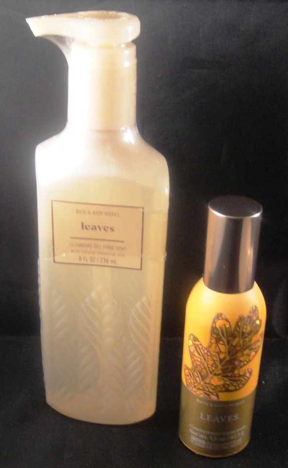 BATH & BODY WORKS Lot LEAVES Room Spray (2) + Gel Hand Soap (2) APPLE ...