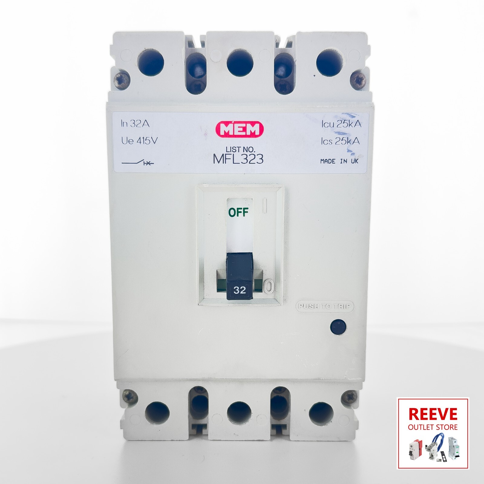 MEM MFL323 MCCB PANELBOARD 32A 3P 415V 25kA BILL TLF323 MEMSHIELD 2 INC VAT