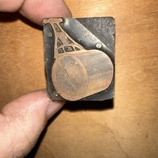 Printing Block “ Hand Roller “ Copper Face, Nice Details.
