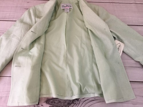 NWT Vintage Patchington Petite Women's sz 8P Key Lime Shoulder Pad Blazer Jacket - Bild 8 von 12