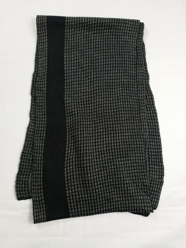 Calvin Klein Grey &Black Wool Knitted Shawl Scarf 140cmx30cm - Picture 5 of 10