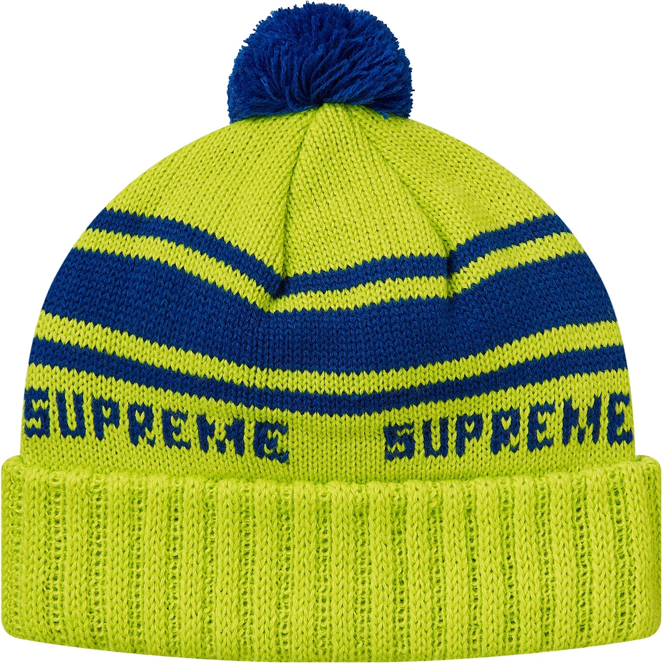 Bonnet Supreme Classic rayé vert TAILLE UNIQUE FW18H72 neuf avec étiquette