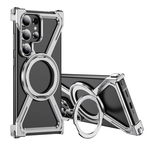 Military Rimless Magnetic Case For Samsung Galaxy S24 S25 S23 Ultra Metal Stand - Picture 8 of 22