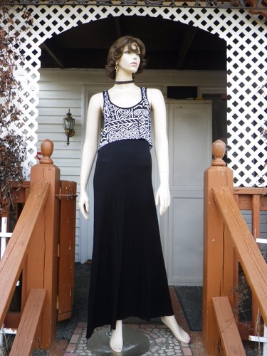 WET SEAL DAMEN GRÖSSE SMALL LANGES FORMELLES KLEID KLEID SCHWARZ NECKHOLDER TYP TOP - Bild 2 von 9