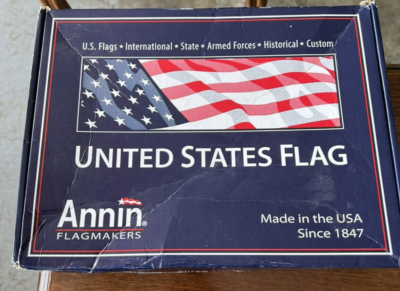 UNITED STATES FLAG MADE IN USA BY ANNIN FLAGMAKERS 5' X 8' NYL-GLO