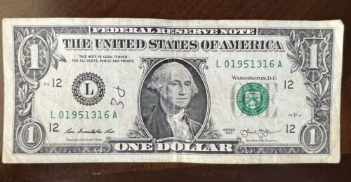 One Dollar Birthday Bill March 16, 1951 Series 2013 - Picture 2 of 3
