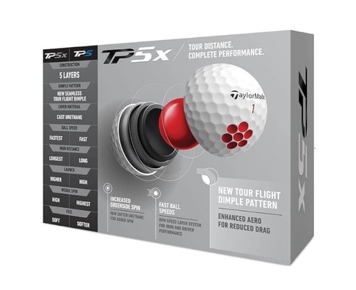 TaylorMade 2021-2023 TP5x Golf Balls, White - 5 Dozen (60 New Balls) - Picture 3 of 3