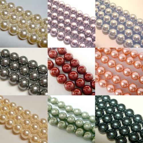 Genuine SWAROVSKI CRYSTAL PEARL ELEMENT #5810 ROUND BEAD ~ Many Color & Size - Afbeelding 1 van 146