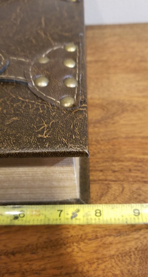 Large Brown Faux Leather Stash Box Book w/Buckles DIY Halloween Spell