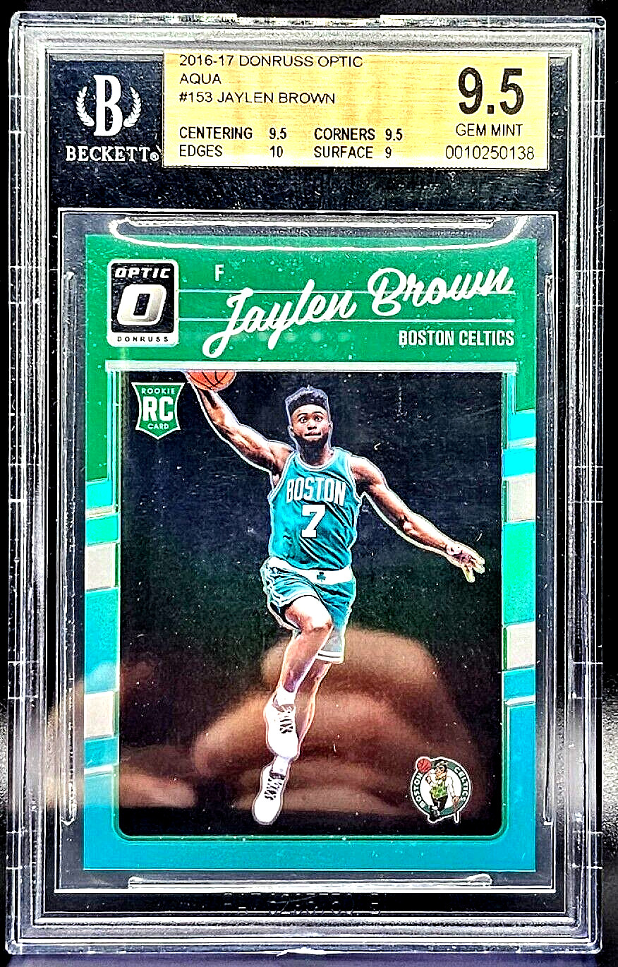 JAYLEN BROWN 16-17 OPTIC AQUA PRIZM PARALLEL ROOKIE RC RARE CELTICS 4/25 BGS 9.5