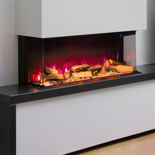 40-70Inch Inset Electric Fire Wall Recessed Fireplace 3-Sided Panoramic Display - Picture 9 of 22