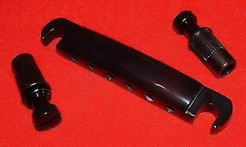 Guitar Parts - STOP BAR Tailpiece - Tail Stopbar - BLACK